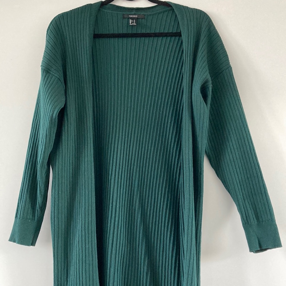 Emerald green cardigan (long)